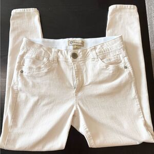 Democracy Ab-Technology Beige/Cream Skinny Jeans Mid-Rise Stretch Denim size 8
